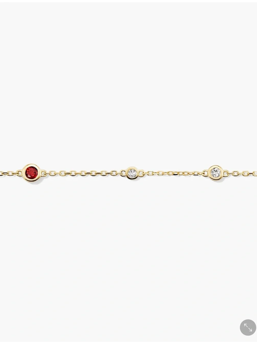 Mejuri Multi Gemstone Diamond Station Bracelet 14K Yellow Gold Garnet NWT - Picture 4 of 9